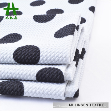 Mulinsen Textile Polyester Print Knit Double Sided Rice Jacquard Bullet Fabric for Garment